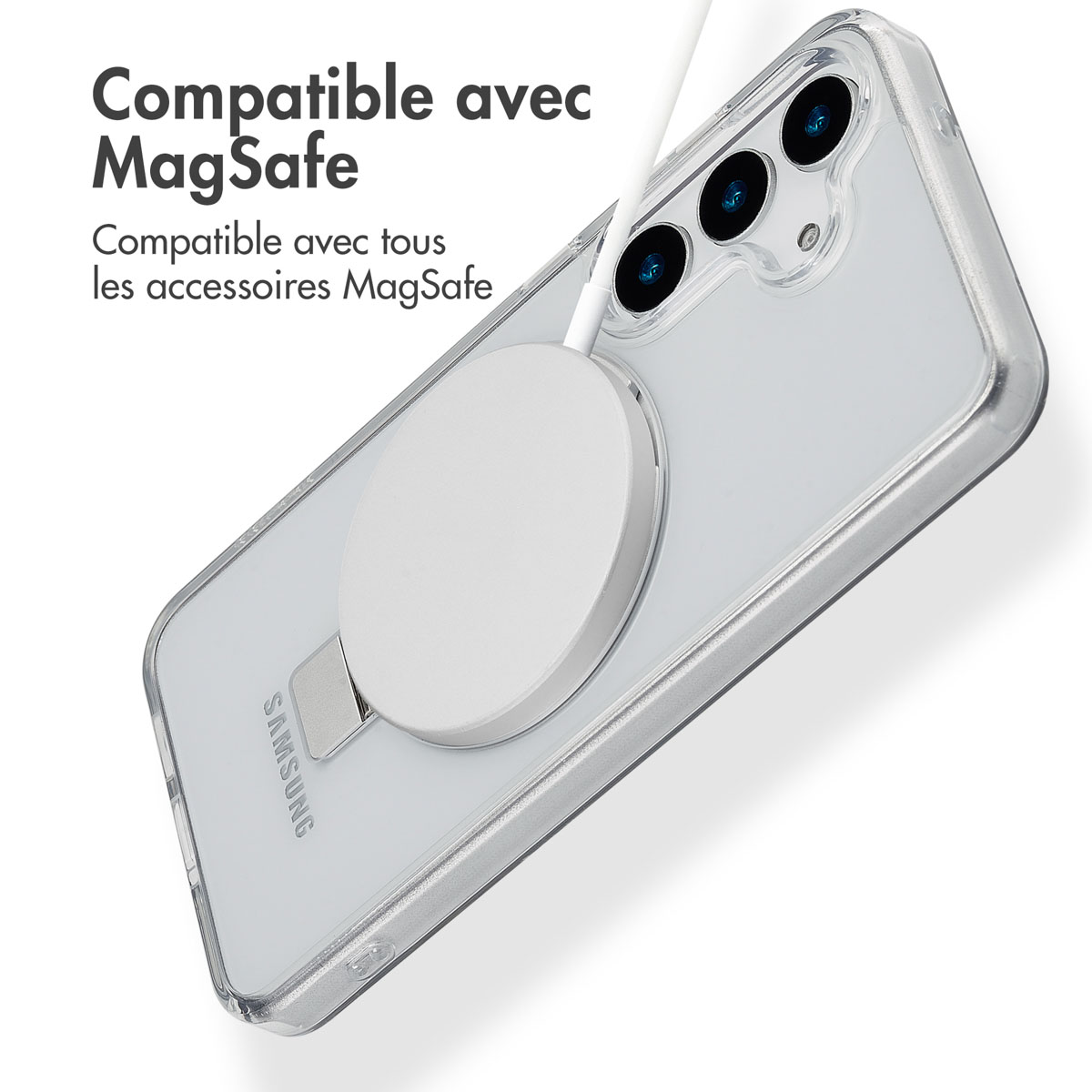 Accezz Ring Stand Backcover met MagSafe Samsung Galaxy S25 - Transparant - Afbeelding 6