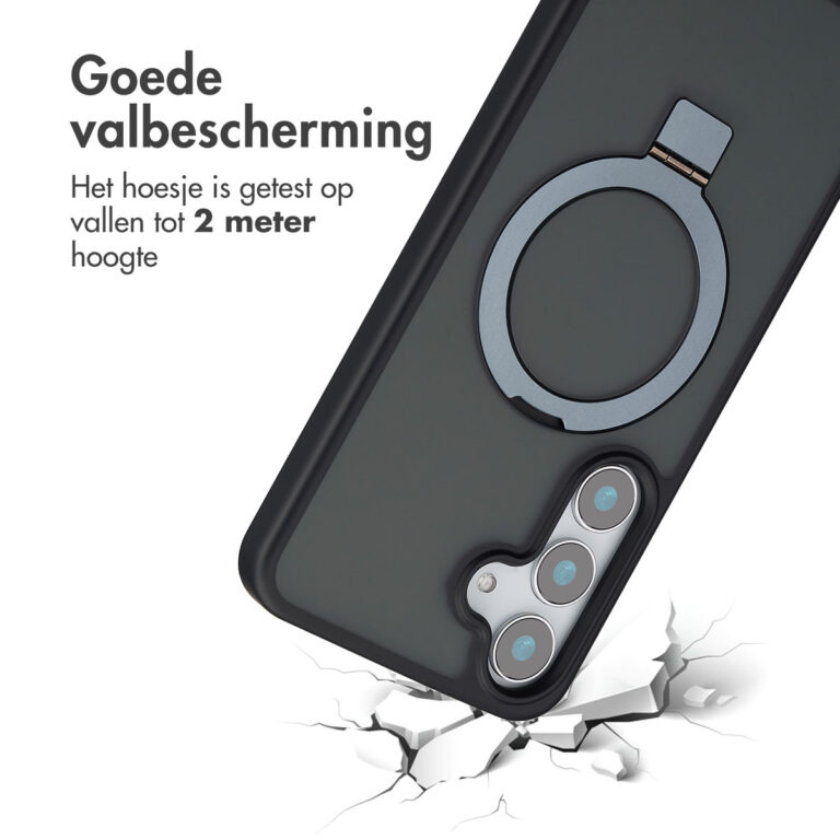 Accezz Ring Stand Backcover met MagSafe Samsung Galaxy S25 Plus - Zwart - Afbeelding 9