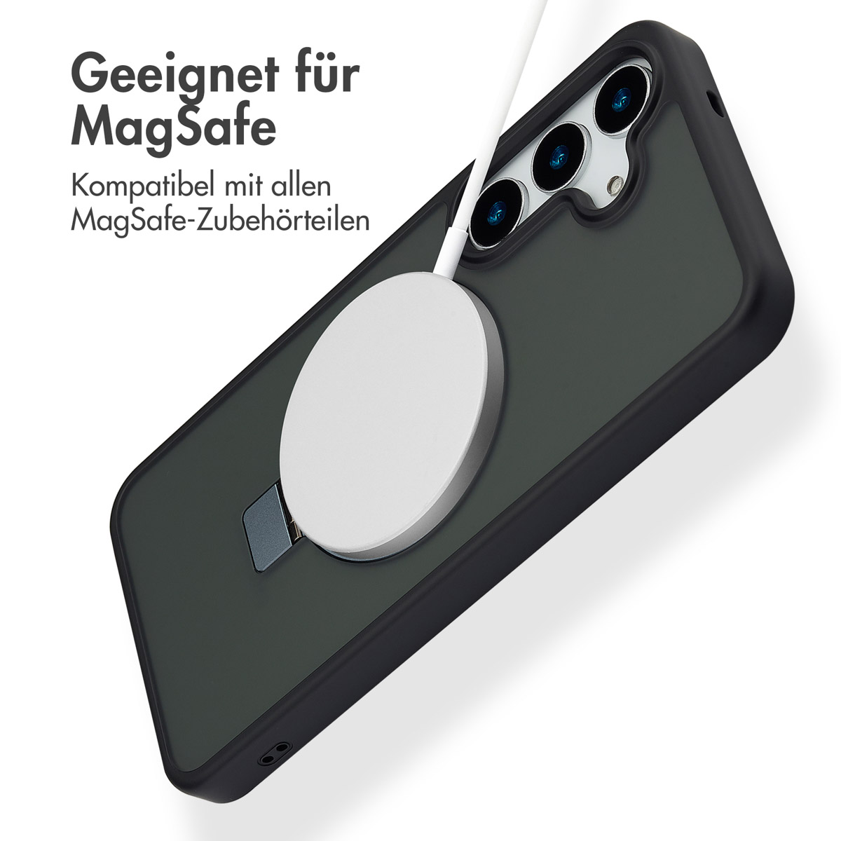 Accezz Ring Stand Backcover met MagSafe Samsung Galaxy S25 Plus - Zwart - Afbeelding 5