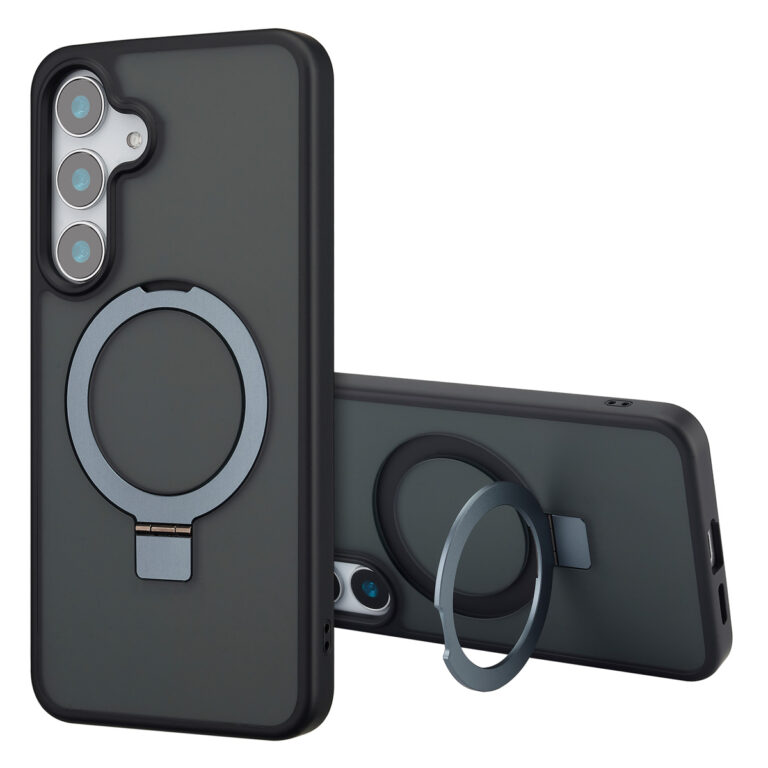 Accezz Ring Stand Backcover met MagSafe Samsung Galaxy S25 Plus - Zwart - Afbeelding 4