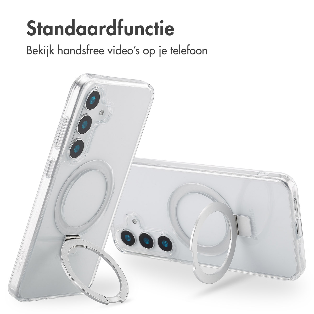 Accezz Ring Stand Backcover met MagSafe Samsung Galaxy S25 Plus - Transparant - Afbeelding 7