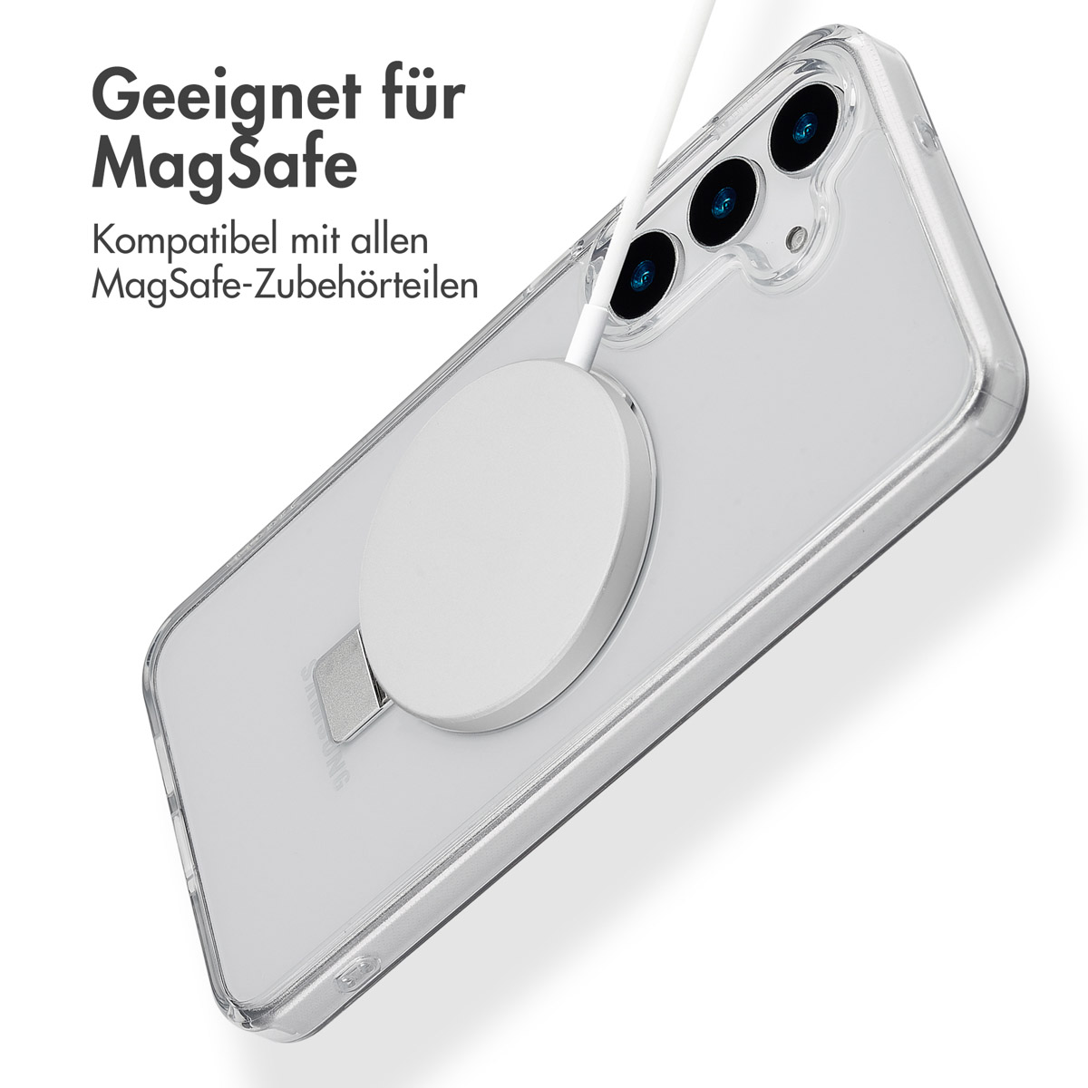 Accezz Ring Stand Backcover met MagSafe Samsung Galaxy S25 Plus - Transparant - Afbeelding 5
