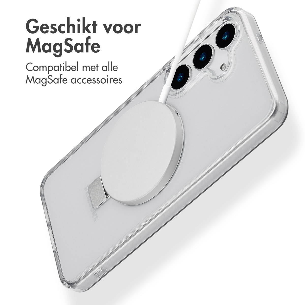 Accezz Ring Stand Backcover met MagSafe Samsung Galaxy S25 Plus - Transparant - Afbeelding 6