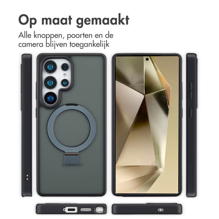 Accezz Ring Stand Backcover met MagSafe Samsung Galaxy S25 Ultra - Zwart - Afbeelding 8