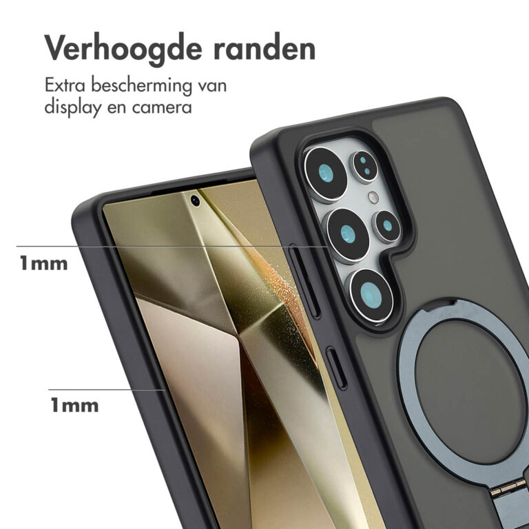 Accezz Ring Stand Backcover met MagSafe Samsung Galaxy S25 Ultra - Zwart - Afbeelding 5