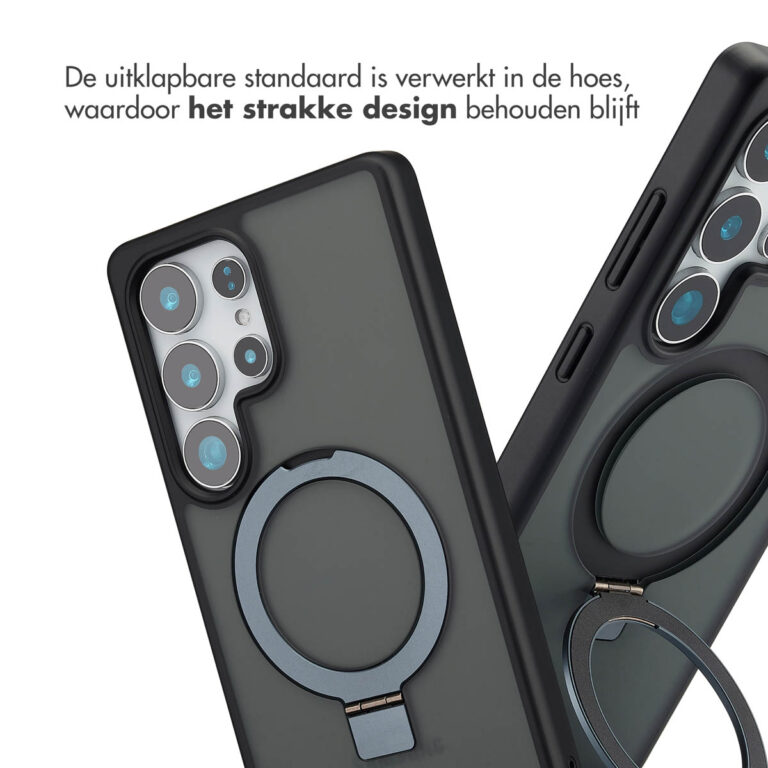 Accezz Ring Stand Backcover met MagSafe Samsung Galaxy S25 Ultra - Zwart - Afbeelding 6