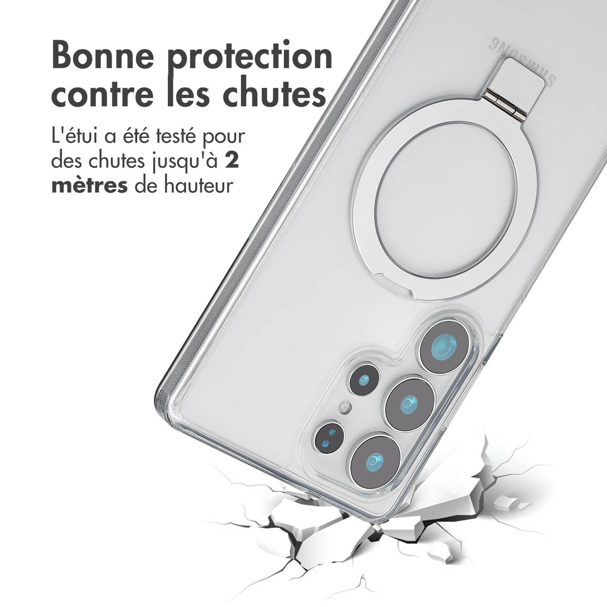 Accezz Ring Stand Backcover met MagSafe Samsung Galaxy S25 Ultra - Transparant - Afbeelding 10