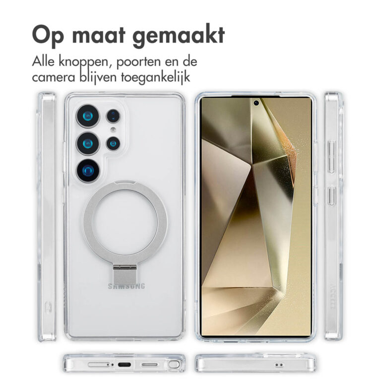 Accezz Ring Stand Backcover met MagSafe Samsung Galaxy S25 Ultra - Transparant - Afbeelding 8