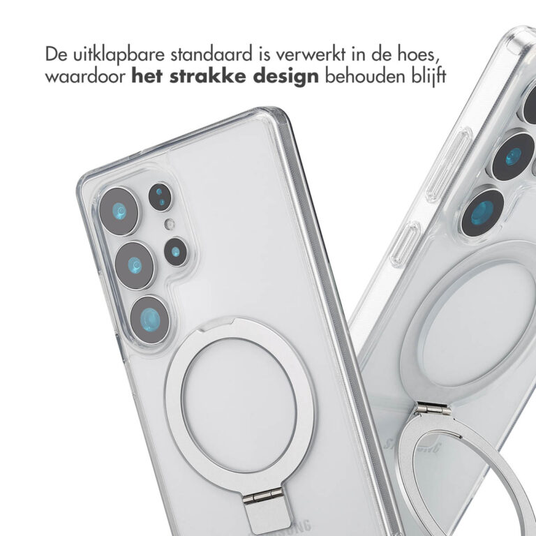 Accezz Ring Stand Backcover met MagSafe Samsung Galaxy S25 Ultra - Transparant - Afbeelding 5