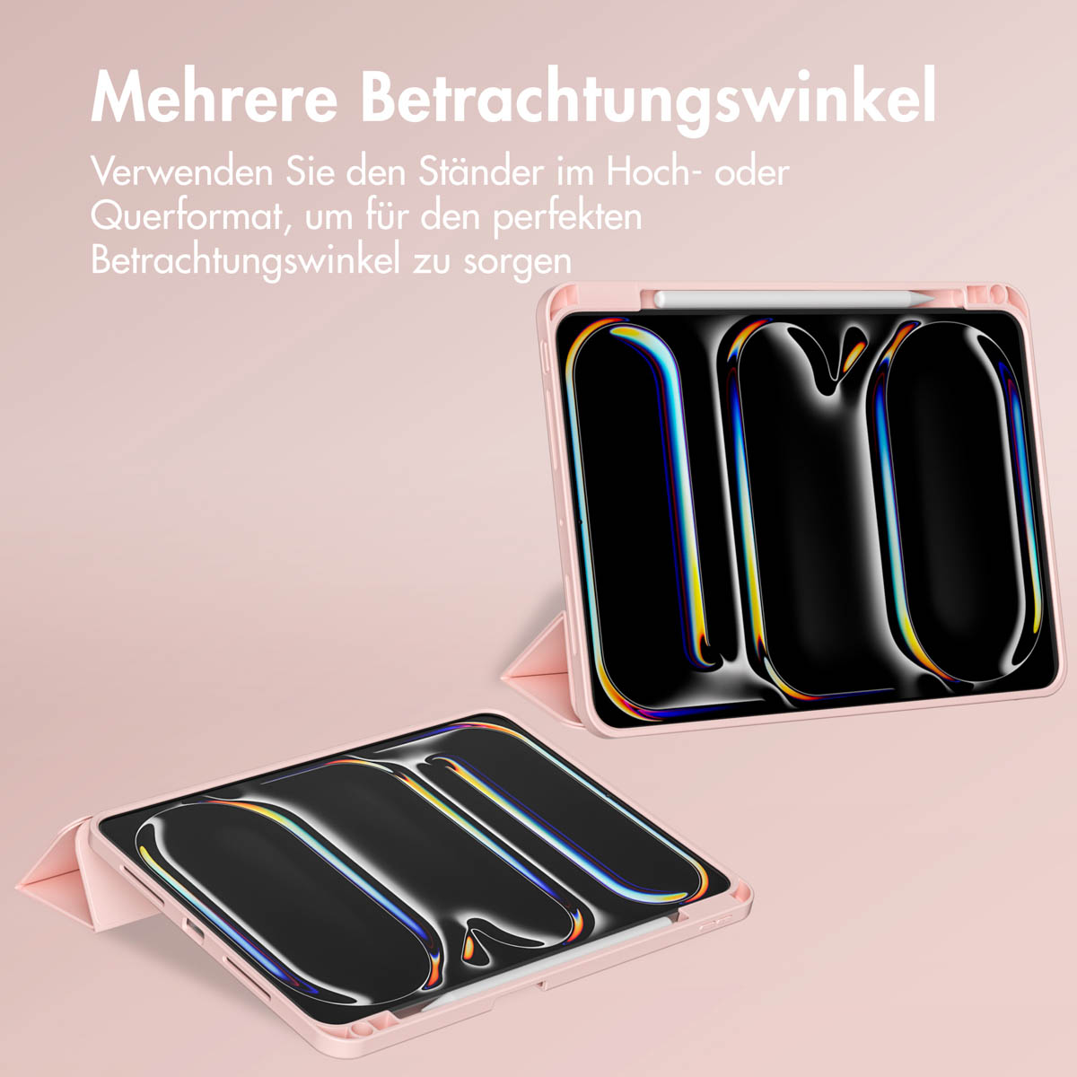 Accezz Smart Silicone Bookcase Apple iPad Pro 13 (2025) M5 / (2024) M4 - Roze - Afbeelding 9