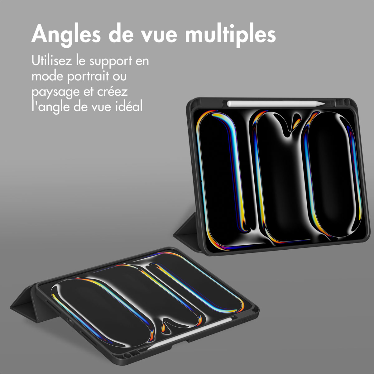 Accezz Smart Silicone Bookcase Apple iPad Pro 13 (2025) M5 / (2024) M4 - Zwart - Afbeelding 7