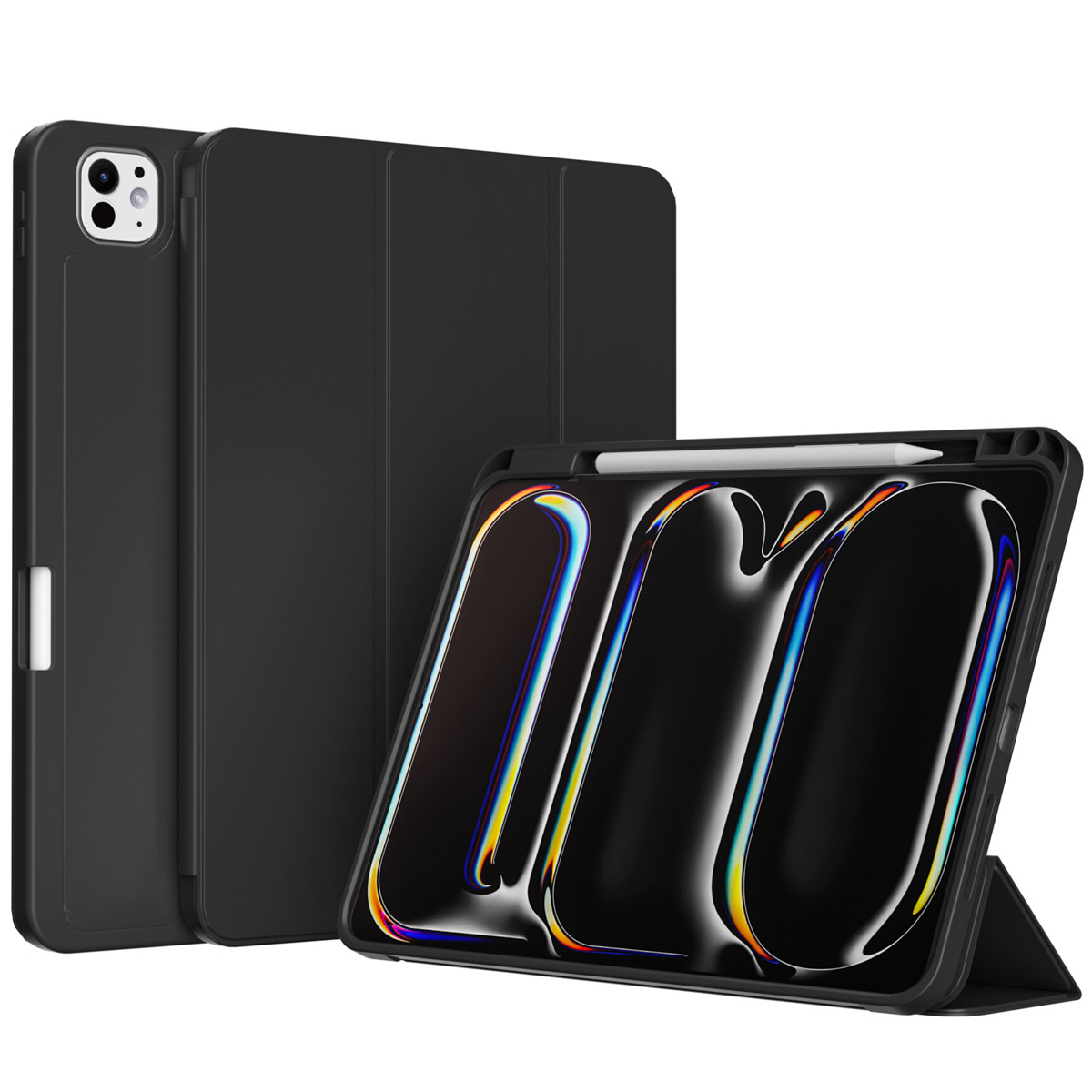 Accezz Smart Silicone Bookcase Apple iPad Pro 13 (2025) M5 / (2024) M4 - Zwart - Afbeelding 2