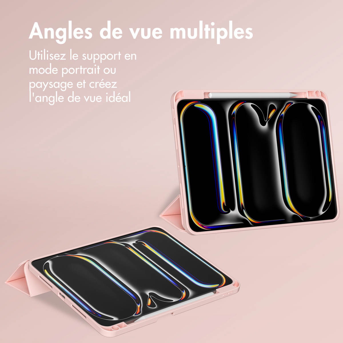 Accezz Smart Silicone Bookcase Apple iPad Pro 11 (2025) M5 / (2024) M4 - Roze - Afbeelding 7