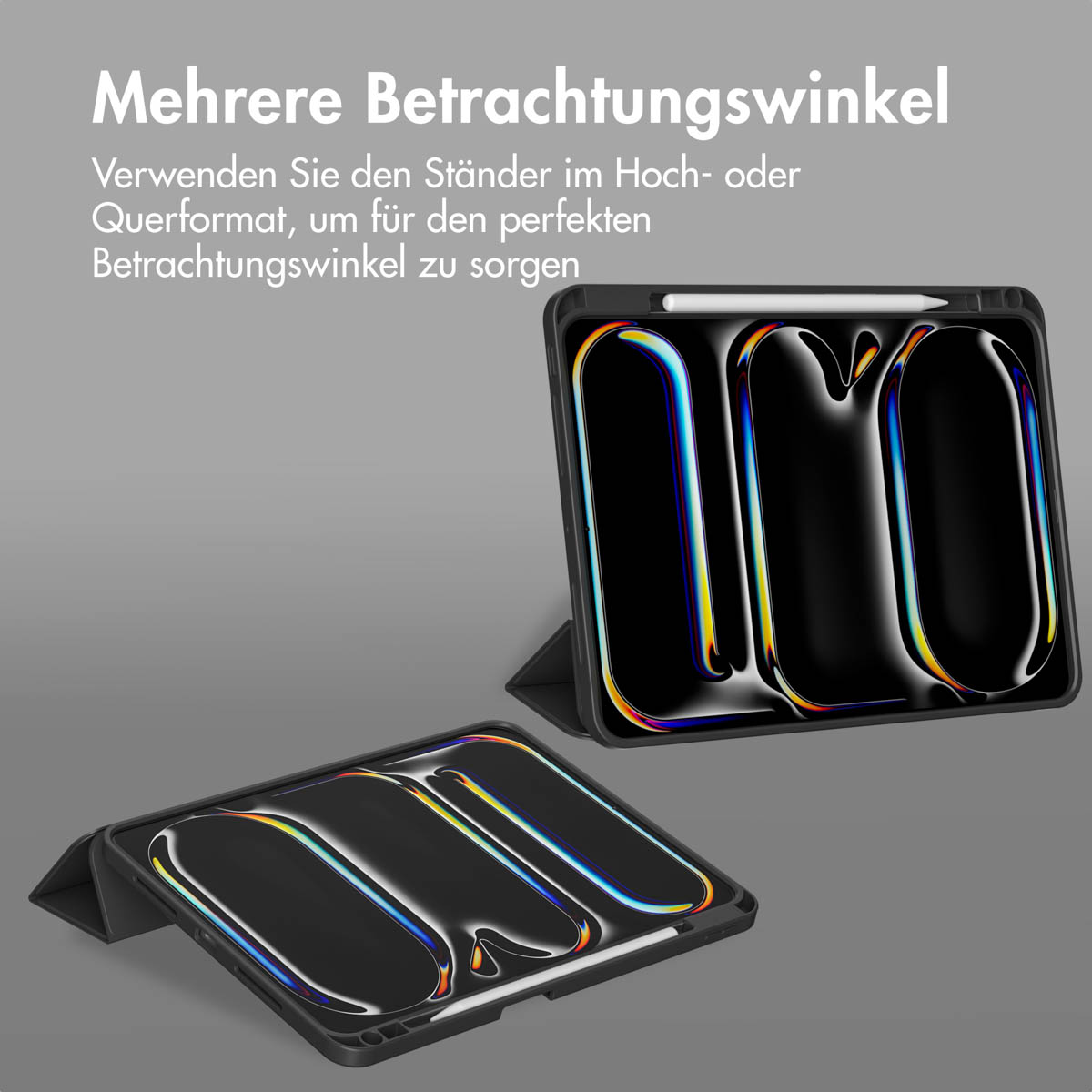 Accezz Smart Silicone Bookcase Apple iPad Pro 11 (2025) M5 / (2024) M4 - Zwart - Afbeelding 9