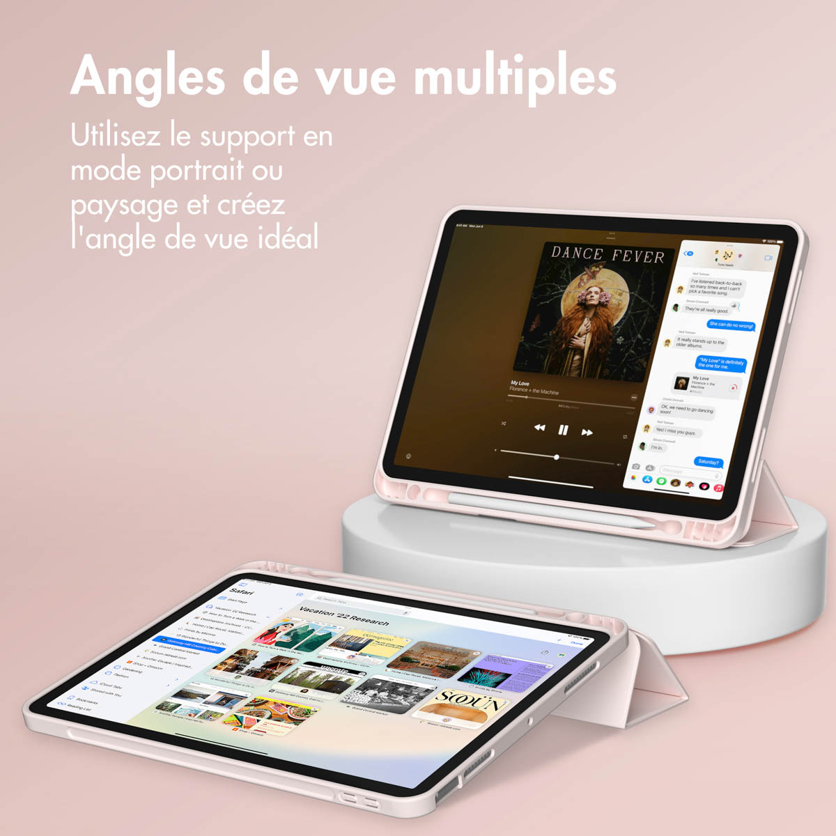 Accezz Smart Silicone Bookcase Apple iPad Air 13 inch (2025) M3 / (2024) M2 - Roze - Afbeelding 8