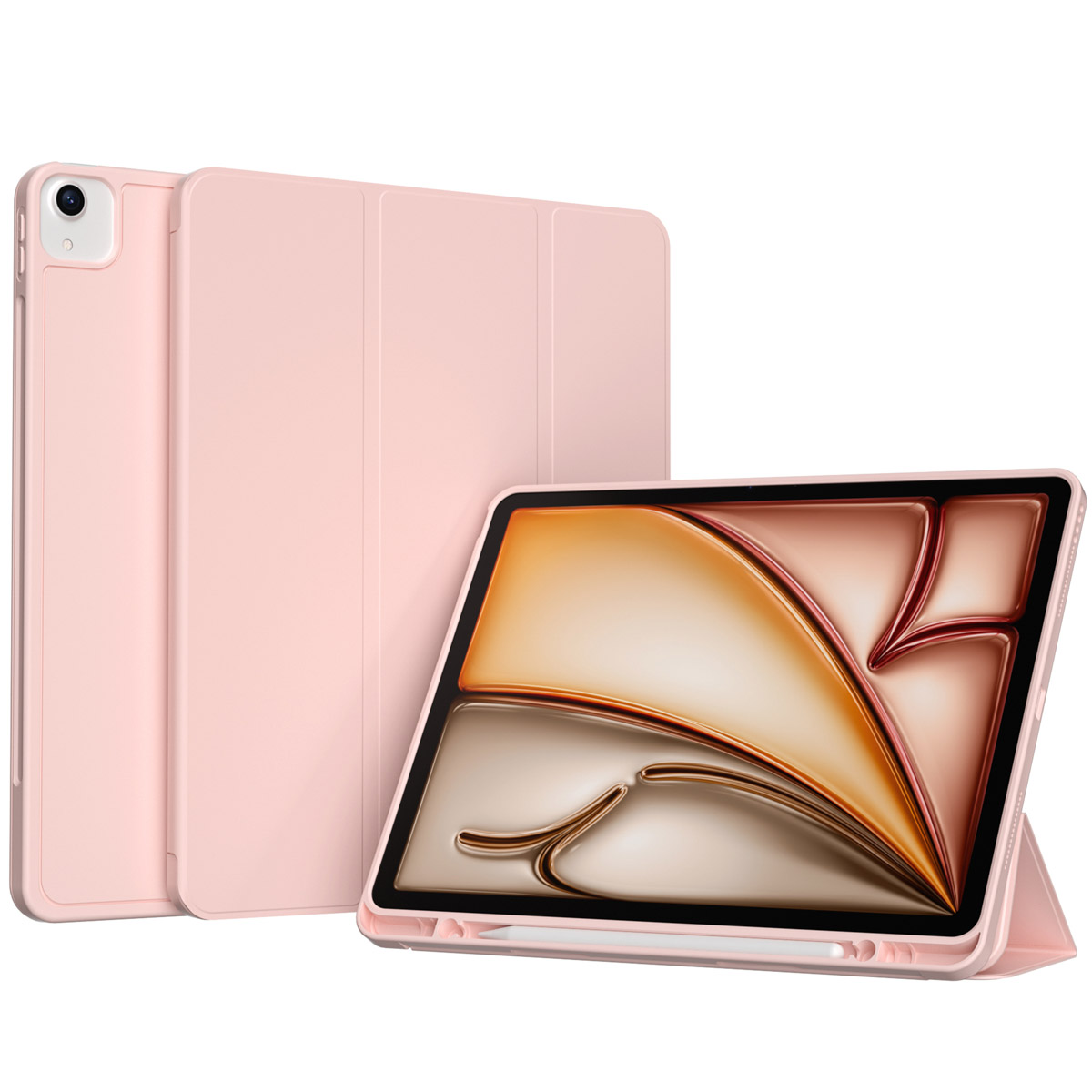 Accezz Smart Silicone Bookcase Apple iPad Air 13 inch (2025) M3 / (2024) M2 - Roze - Afbeelding 3