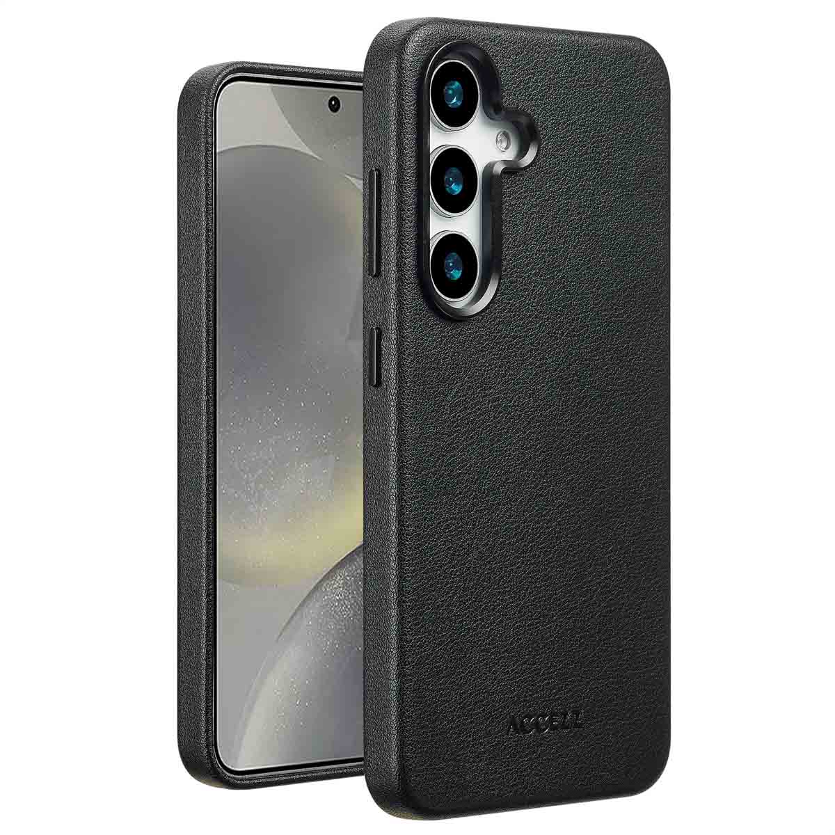 Accezz MagSafe Leather Backcover Samsung Galaxy S25 – Onyx Black