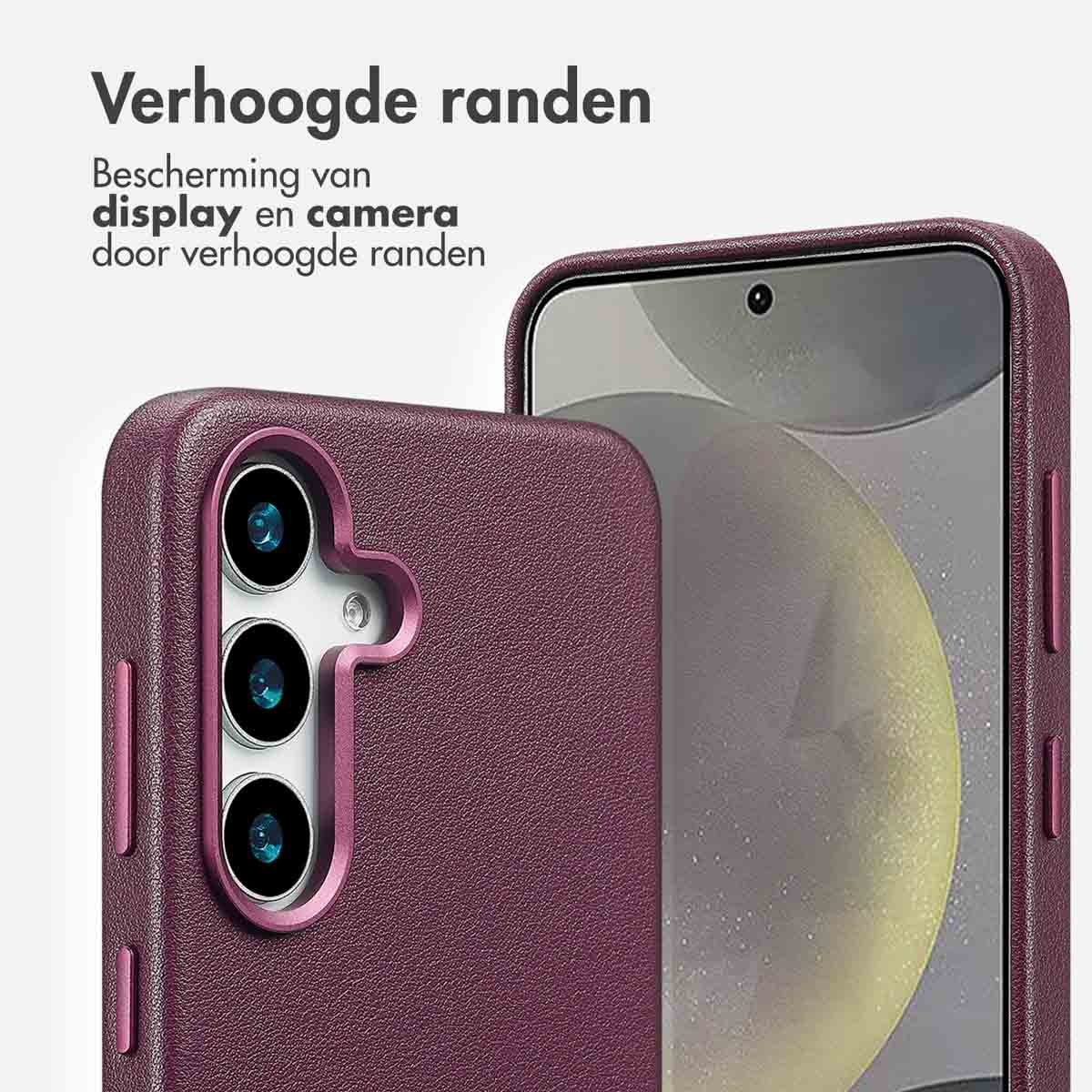 Accezz MagSafe Leather Backcover Samsung Galaxy S25 - Heath Purple - Afbeelding 10