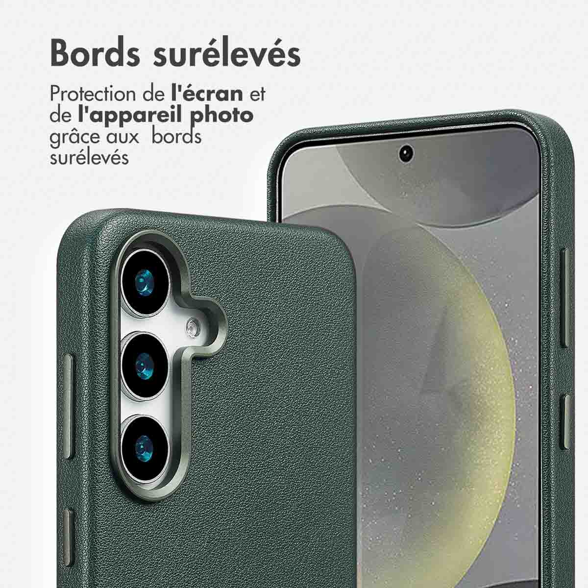 Accezz MagSafe Leather Backcover Samsung Galaxy S25 - Cedar Green - Afbeelding 10