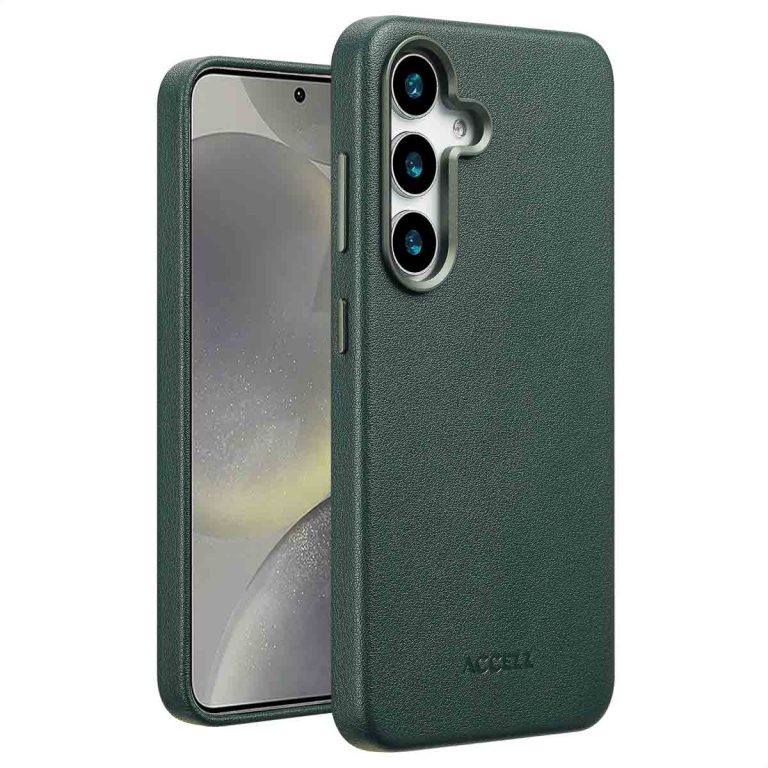 Accezz MagSafe Leather Backcover Samsung Galaxy S25 - Cedar Green - Afbeelding 10