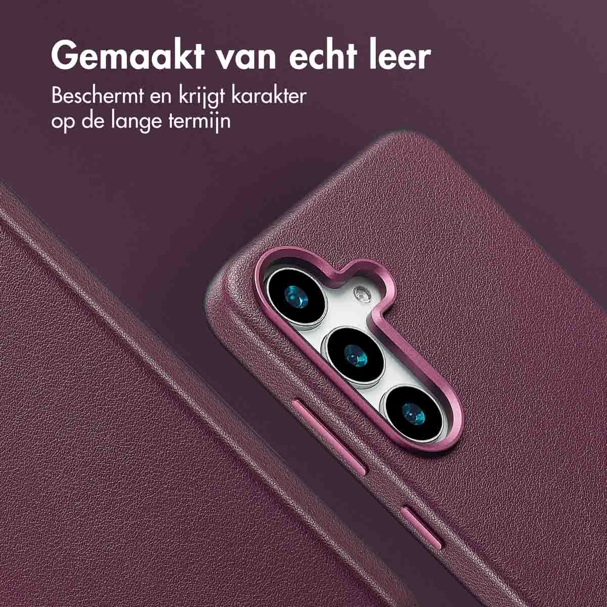 Accezz MagSafe Leather Backcover Samsung Galaxy S25 Plus - Heath Purple - Afbeelding 5