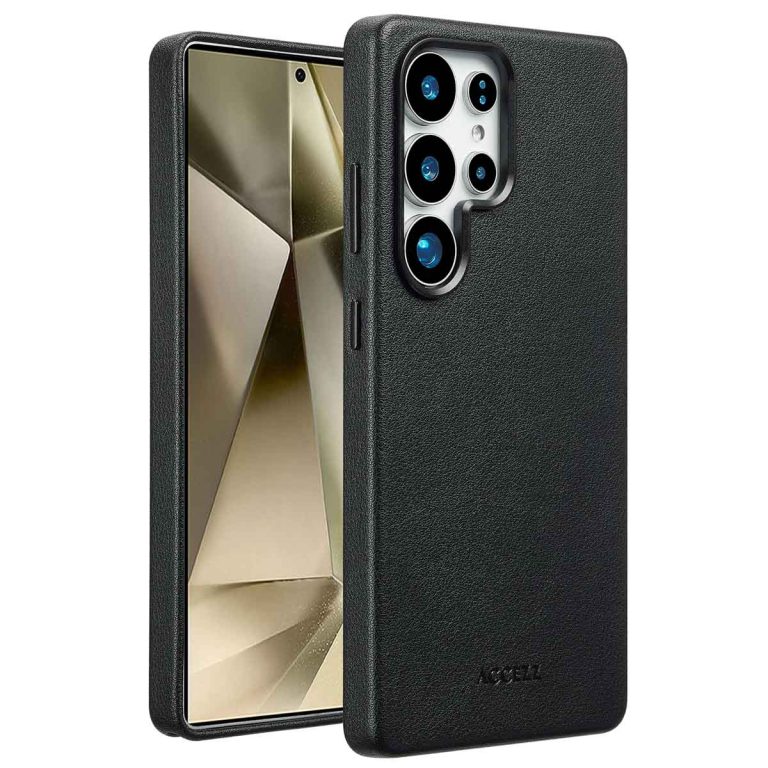 Accezz MagSafe Leather Backcover Samsung Galaxy S25 Ultra - Onyx Black - Afbeelding 10