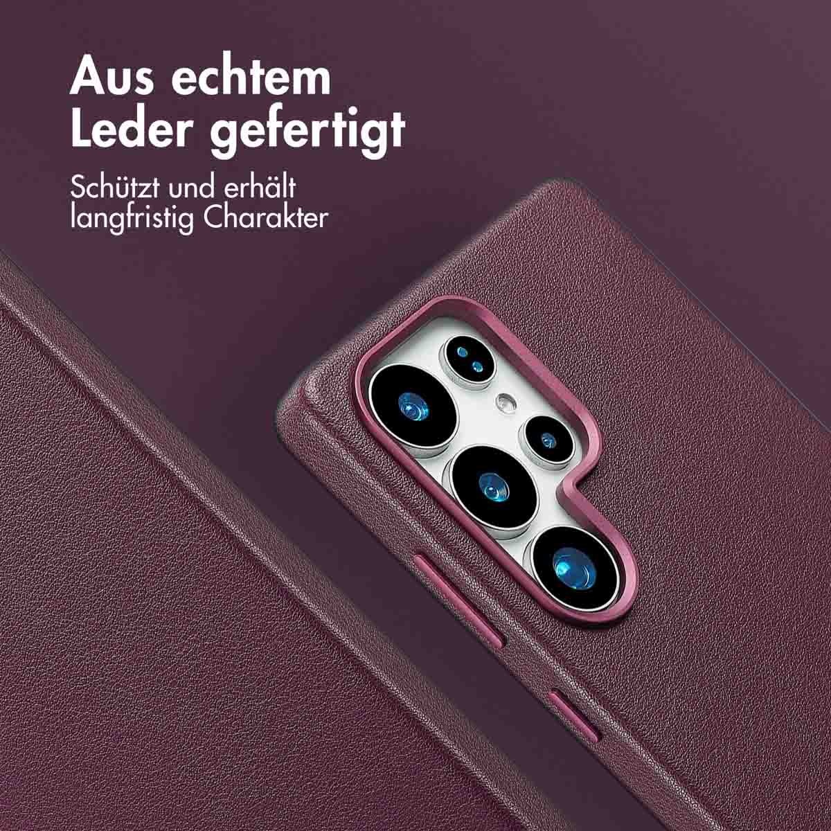 Accezz MagSafe Leather Backcover Samsung Galaxy S25 Ultra - Heath Purple - Afbeelding 6