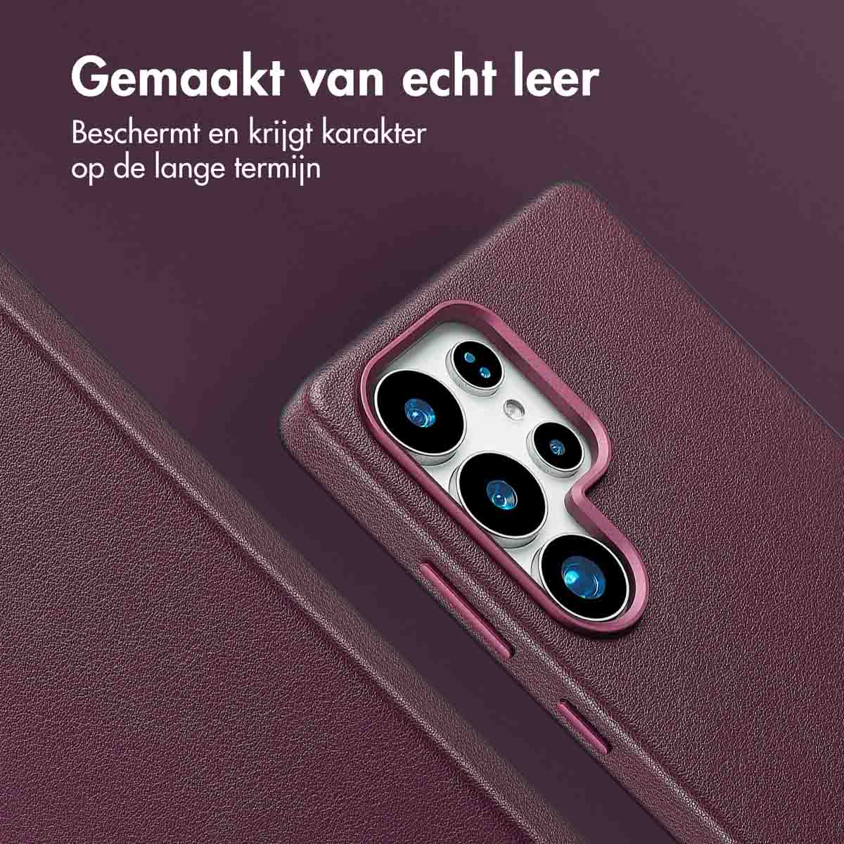 Accezz MagSafe Leather Backcover Samsung Galaxy S25 Ultra - Heath Purple - Afbeelding 5
