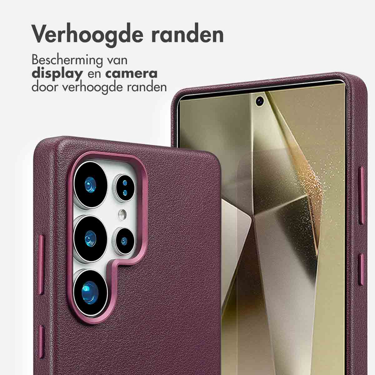 Accezz MagSafe Leather Backcover Samsung Galaxy S25 Ultra - Heath Purple - Afbeelding 10