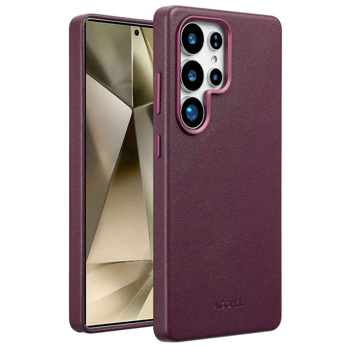 Accezz MagSafe Leather Backcover Samsung Galaxy S25 Ultra - Heath Purple - Afbeelding 3