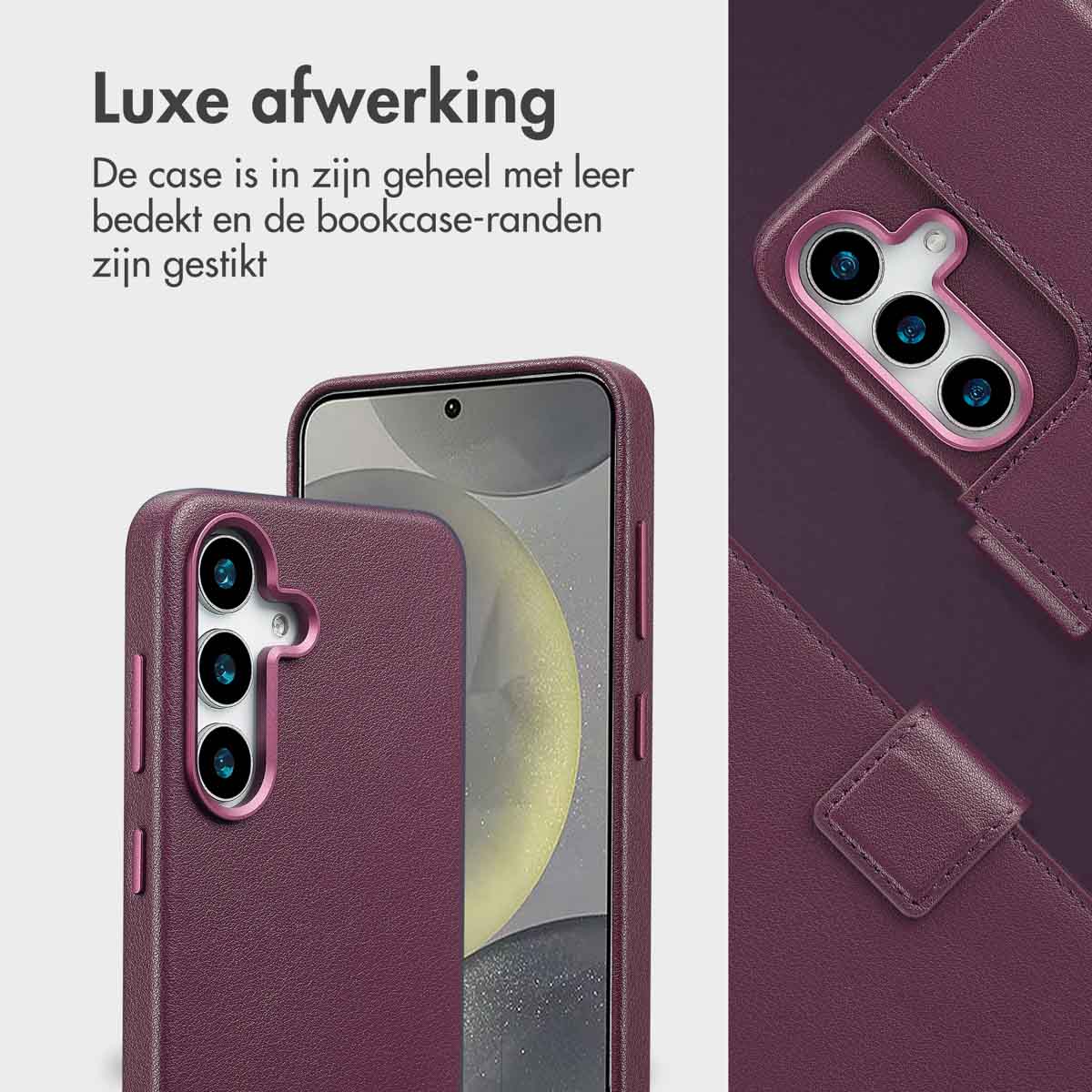 Accezz Leather Bookcase 2-in-1 met MagSafe Samsung Galaxy S25 - Heath Purple - Afbeelding 7