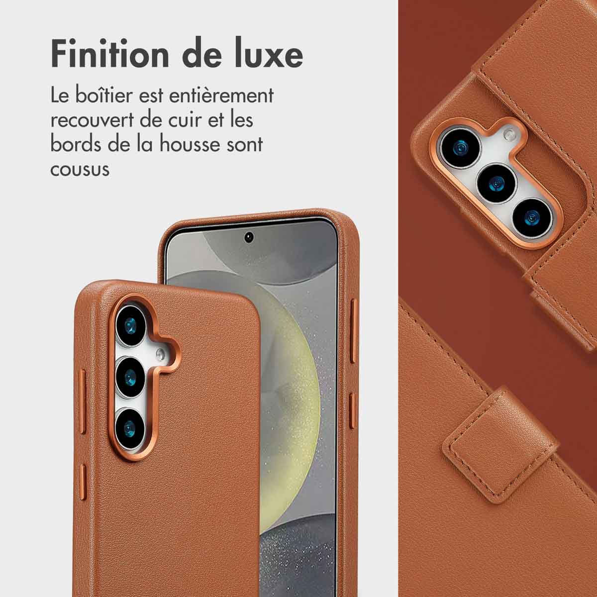 Accezz Leather Bookcase 2-in-1 met MagSafe Samsung Galaxy S25 - Sienna Brown - Afbeelding 7