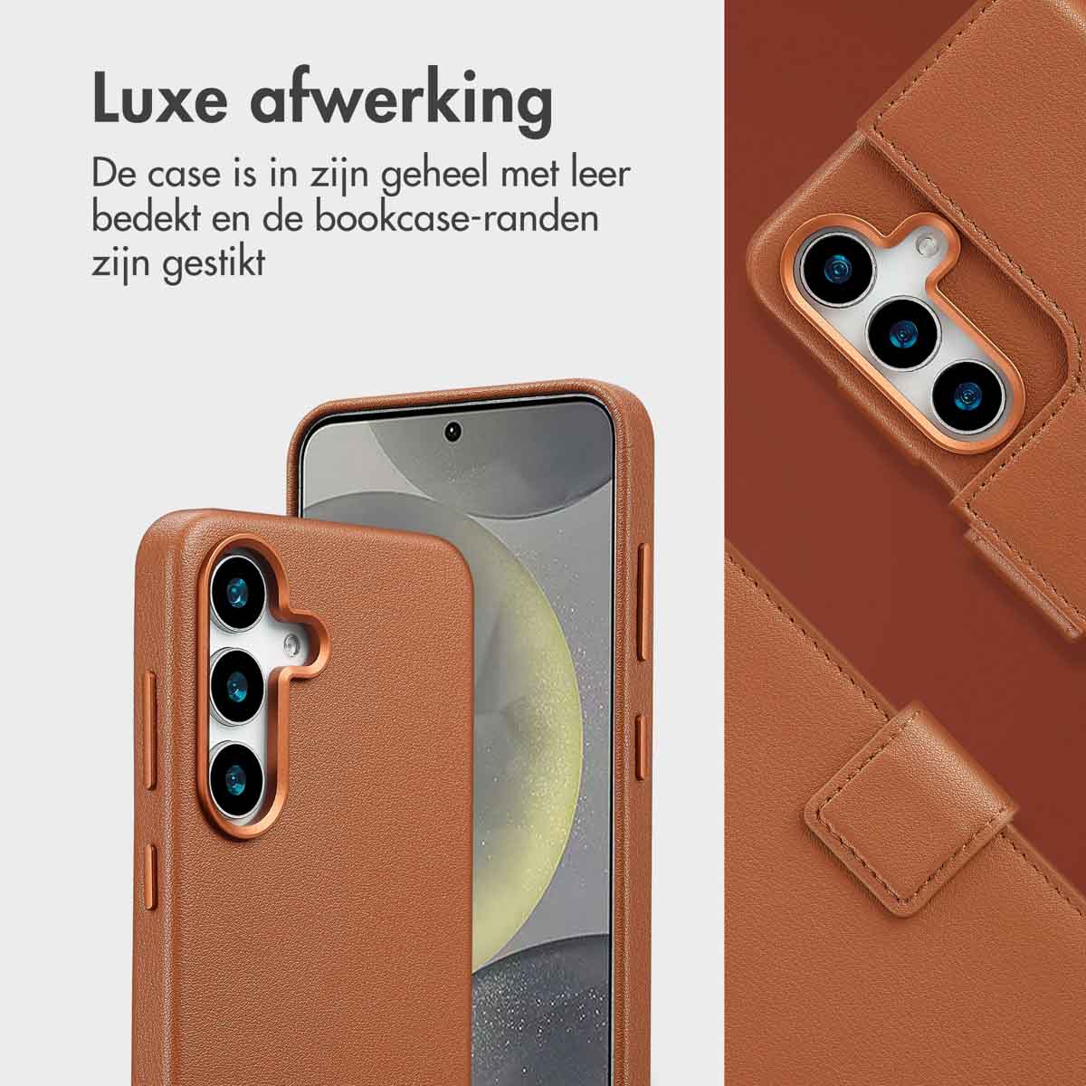Accezz Leather Bookcase 2-in-1 met MagSafe Samsung Galaxy S25 - Sienna Brown - Afbeelding 8