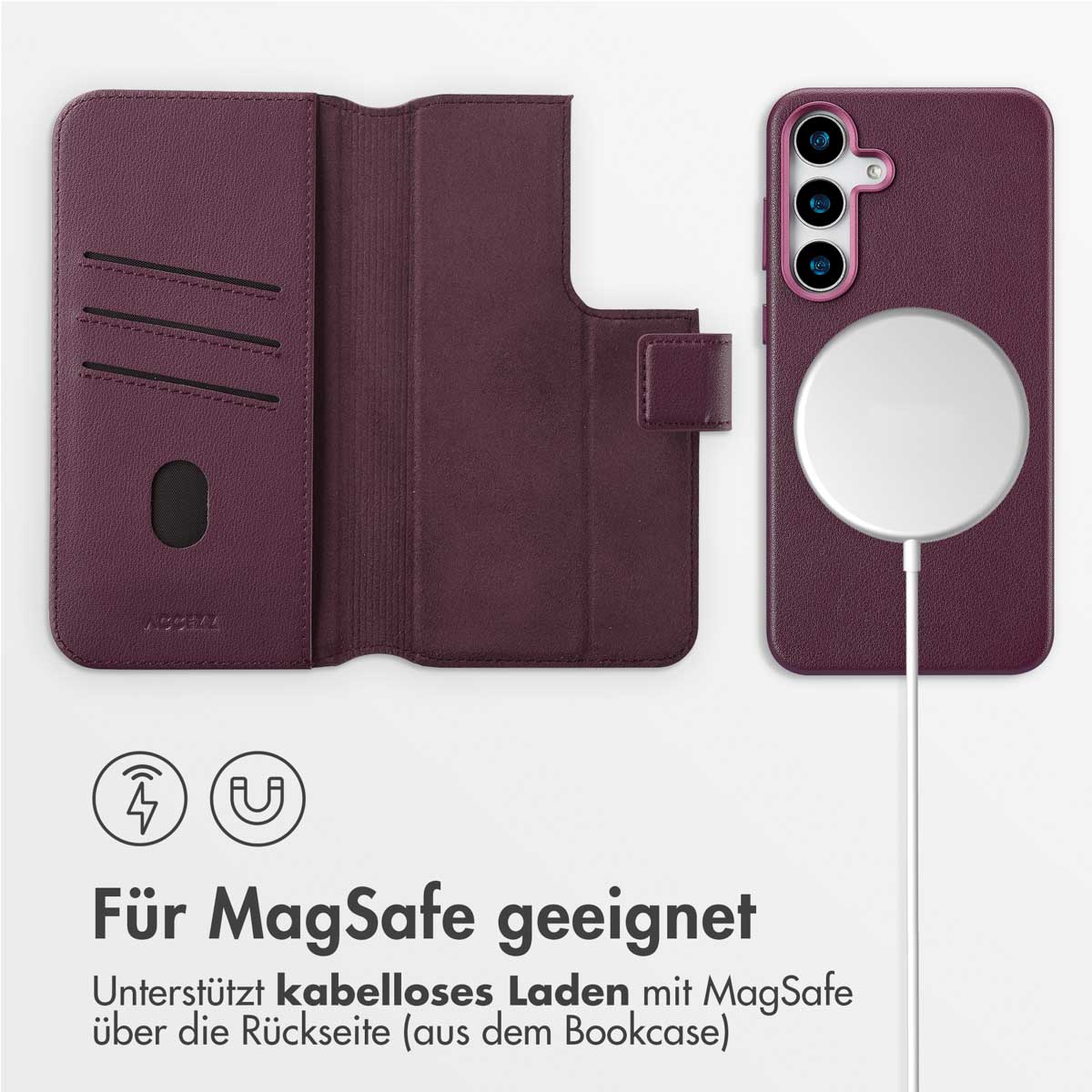 Accezz Leather Bookcase 2-in-1 met MagSafe Samsung Galaxy S25 Plus - Heath Purple - Afbeelding 5