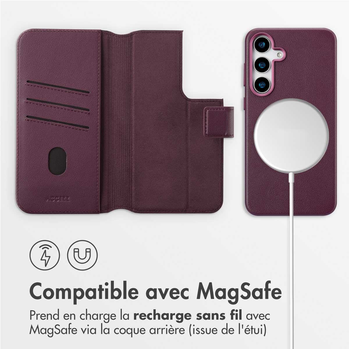 Accezz Leather Bookcase 2-in-1 met MagSafe Samsung Galaxy S25 Plus - Heath Purple - Afbeelding 4