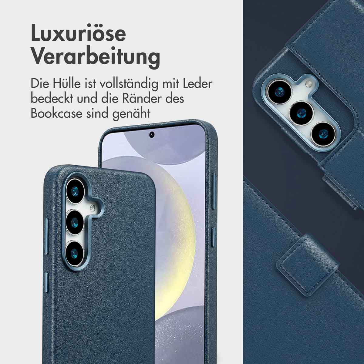 Accezz Leather Bookcase 2-in-1 met MagSafe Samsung Galaxy S25 Plus - Nightfall Blue - Afbeelding 9