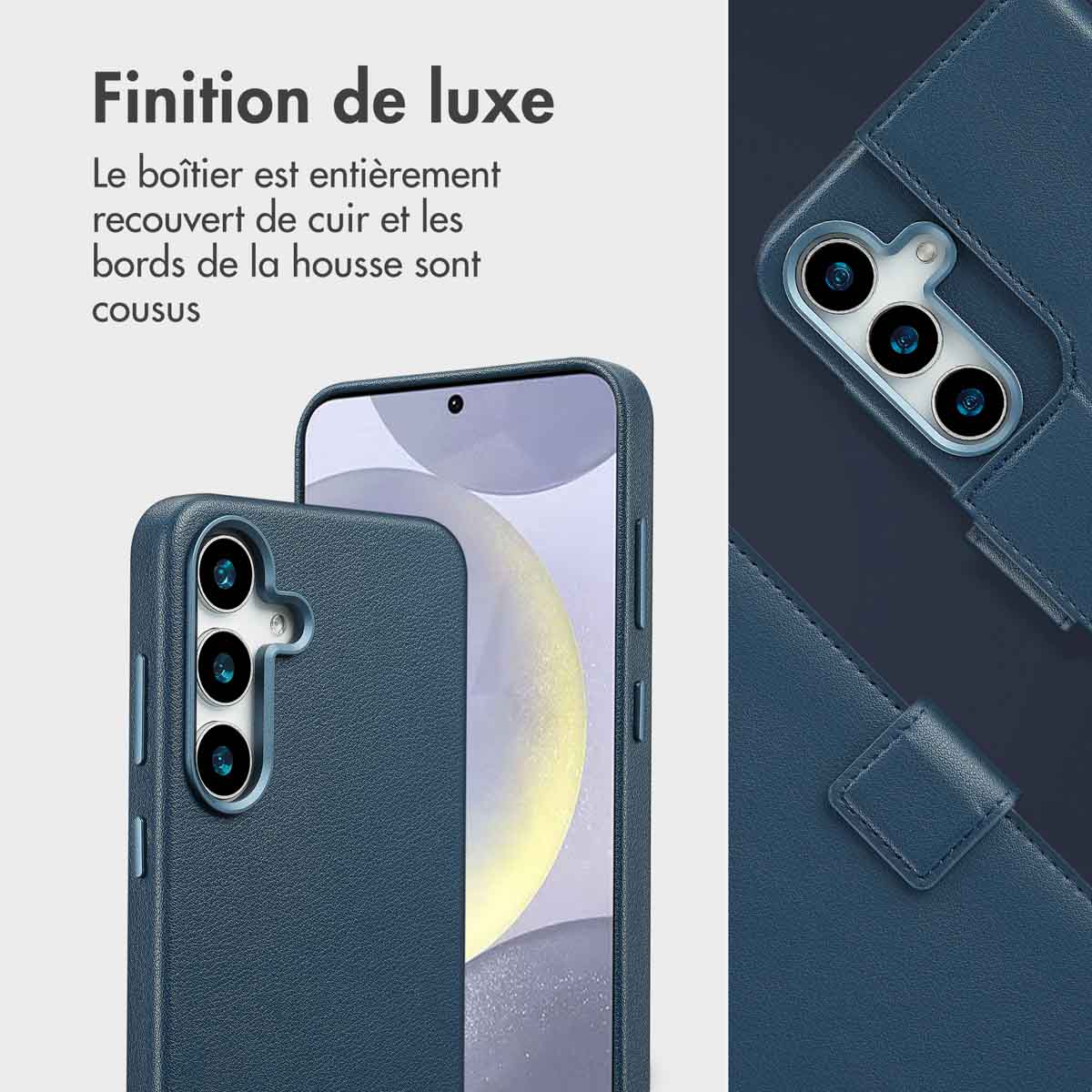 Accezz Leather Bookcase 2-in-1 met MagSafe Samsung Galaxy S25 Plus - Nightfall Blue - Afbeelding 7