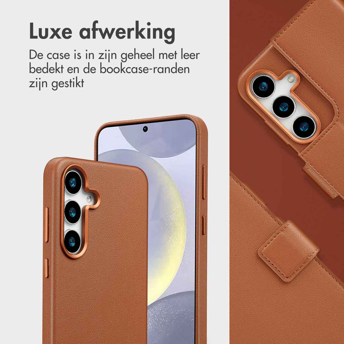 Accezz Leather Bookcase 2-in-1 met MagSafe Samsung Galaxy S25 Plus - Sienna Brown - Afbeelding 7
