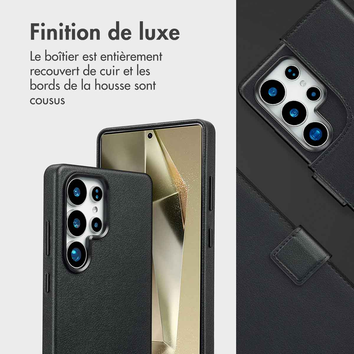 Accezz Leather Bookcase 2-in-1 met MagSafe Samsung Galaxy S25 Ultra - Onyx Black - Afbeelding 7