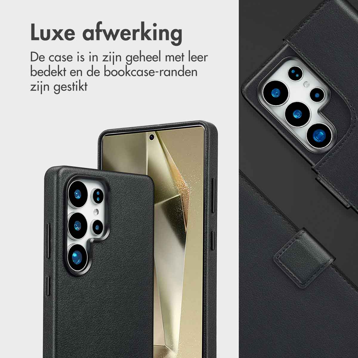 Accezz Leather Bookcase 2-in-1 met MagSafe Samsung Galaxy S25 Ultra - Onyx Black - Afbeelding 8