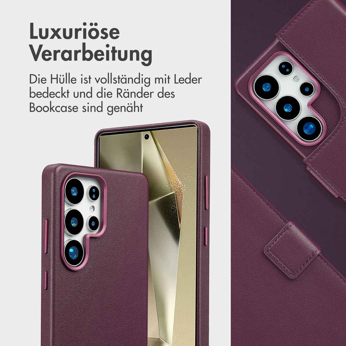Accezz Leather Bookcase 2-in-1 met MagSafe Samsung Galaxy S25 Ultra - Heath Purple - Afbeelding 7