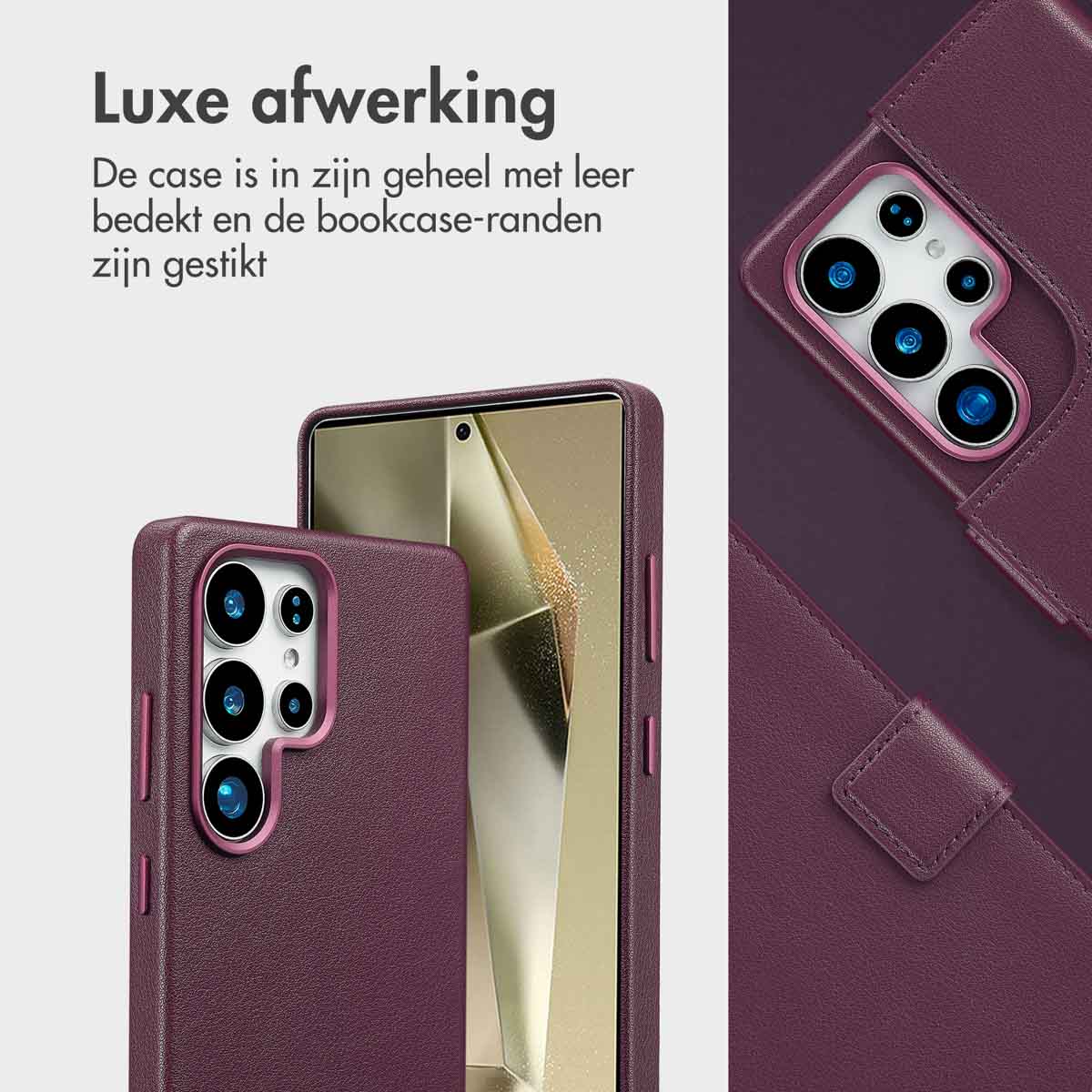 Accezz Leather Bookcase 2-in-1 met MagSafe Samsung Galaxy S25 Ultra - Heath Purple - Afbeelding 8