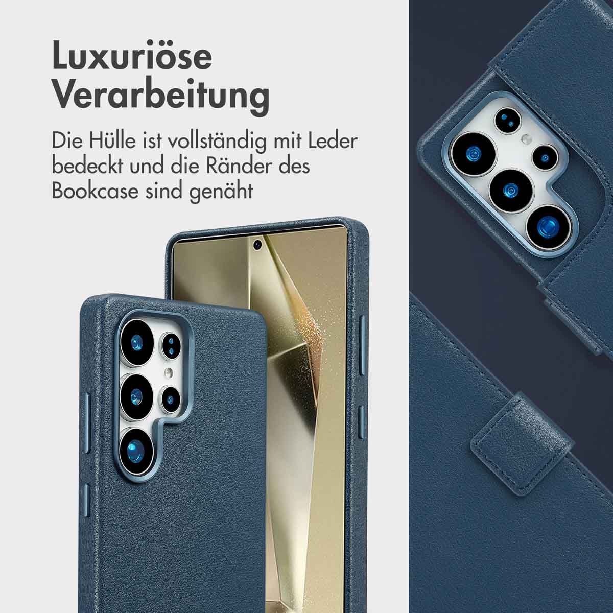 Accezz Leather Bookcase 2-in-1 met MagSafe Samsung Galaxy S25 Ultra - Nightfall Blue - Afbeelding 8