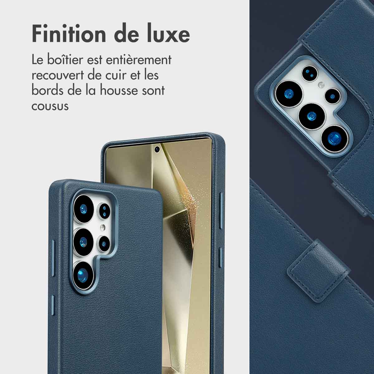 Accezz Leather Bookcase 2-in-1 met MagSafe Samsung Galaxy S25 Ultra - Nightfall Blue - Afbeelding 9