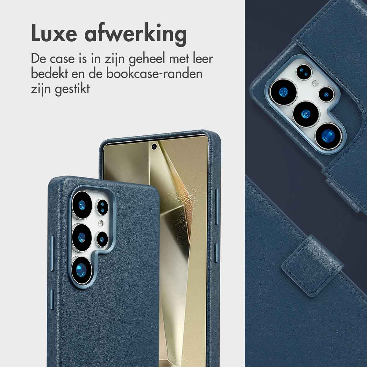 Accezz Leather Bookcase 2-in-1 met MagSafe Samsung Galaxy S25 Ultra - Nightfall Blue - Afbeelding 7