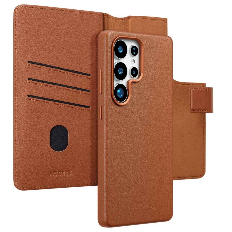 Accezz Leather Bookcase 2-in-1 met MagSafe Samsung Galaxy S25 Ultra - Sienna Brown - Afbeelding 10