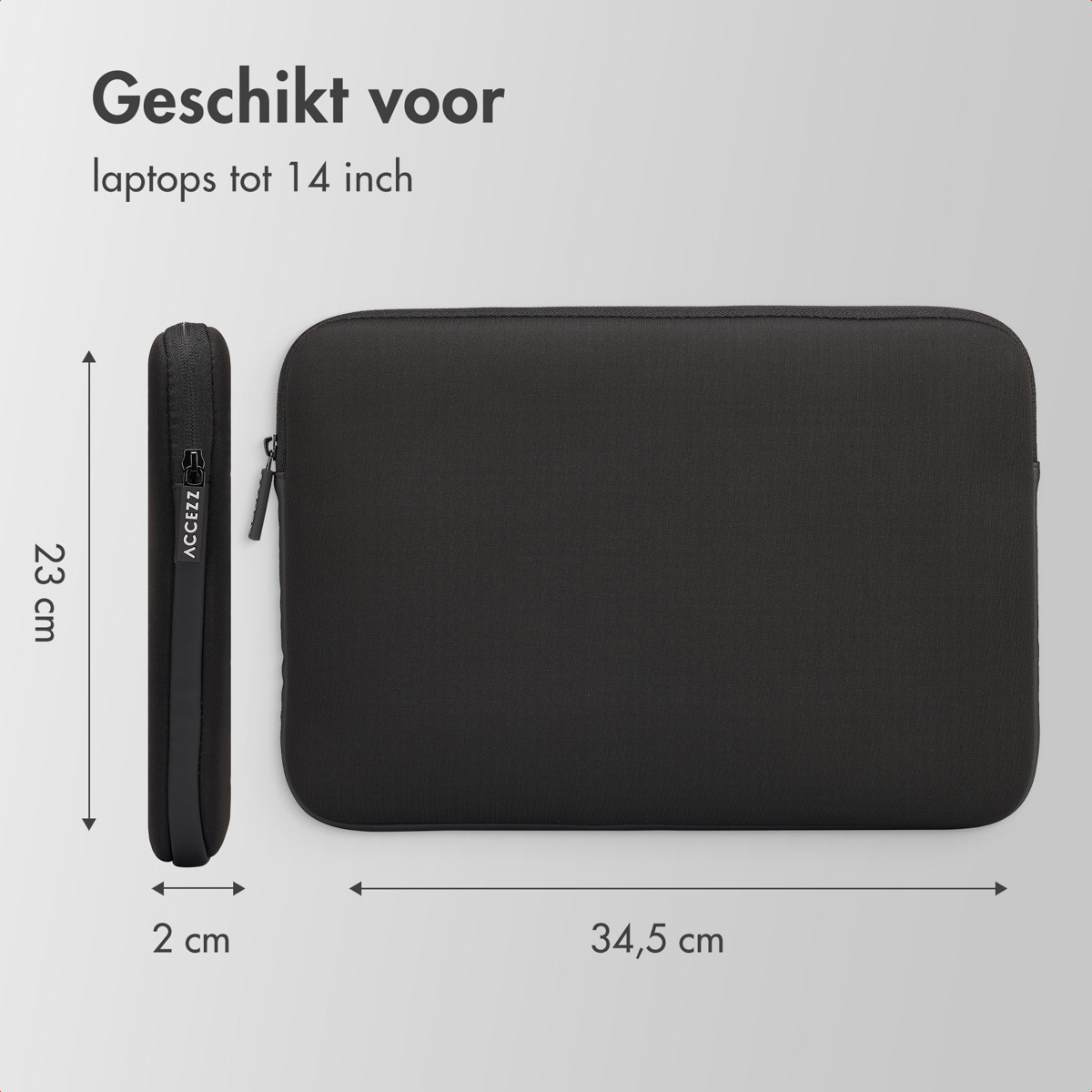 Accezz Basis Laptop hoes 13-14 inch - Laptopsleeve - Zwart - Afbeelding 5