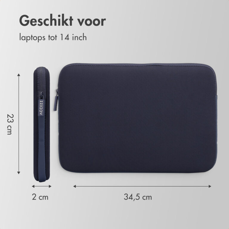 Accezz Basis Laptop hoes 13-14 inch - Laptopsleeve - Blauw - Afbeelding 5