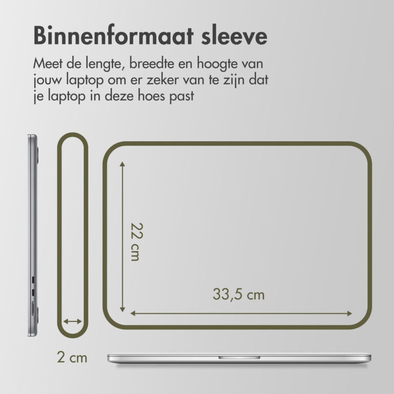 Accezz Basis Laptop hoes 13-14 inch - Laptopsleeve - Groen - Afbeelding 6