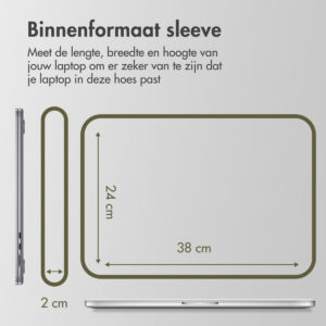 Accezz Basis Laptop hoes 15-16 inch - Laptopsleeve - Zwart